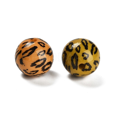 Printed Opaque Acrylic Beads SACR-F015-01A-1