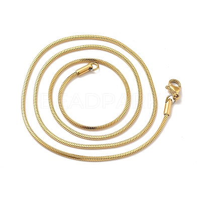 Ion Plating(IP) 304 Stainless Steel Square Snake Chain Necklaces STAS-A066-07-03G-1