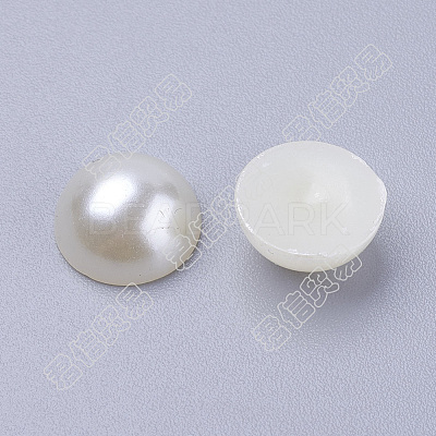 Half Round Domed Imitated Pearl Acrylic Cabochons OACR-H001-9-1