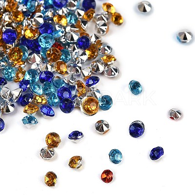 Acrylic Rhinestone Pointed Back Cabochons MRMJ-XCP0001-61-1