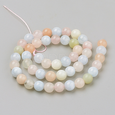 Natural Morganite Beads Strands X-G-Q961-08-8mm-1