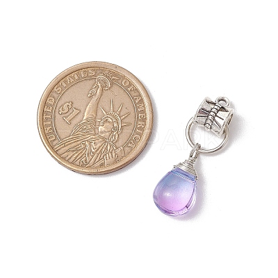 Electroplate Glass Pendants PALLOY-JF03577-1