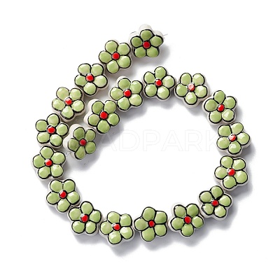 Handmade Porcelain Flower Beads Strands PORC-F003-01L-1