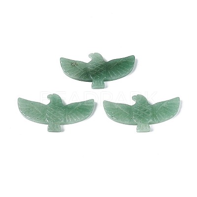 Eagle Shape Natural Green Aventurine Gemstone Pendants G-P563-05F-1