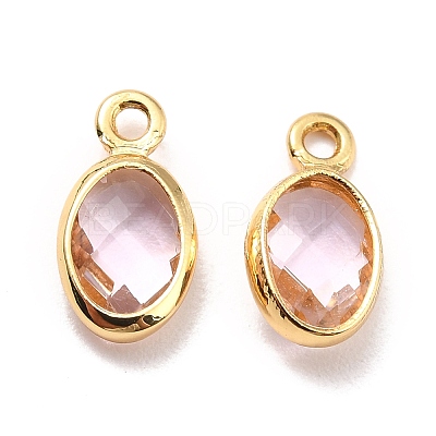 Eco-Friendly Brass with Glass Pendants KK-K268-01U-1