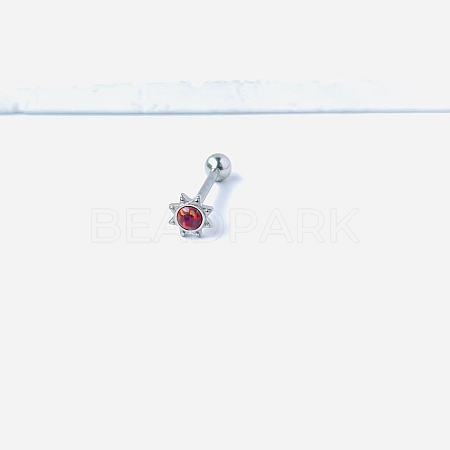 Sun 316L Surgical Stainless Steel with Synthetic Opal Tongue Rings FS-WGFD6E3-06-1