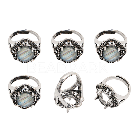 CHGCRAFT 6Pcs Adjustable Alloy Finger Ring Findings FIND-CA0007-36-1