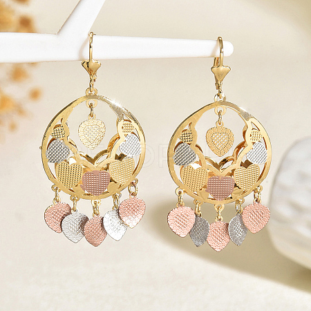 Flat Round Brass Chandelier Earrings OO4723-1-1
