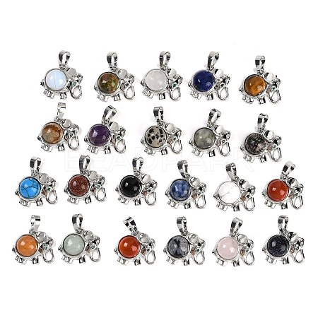 Natural & Synthetic Mixed Gemstone Pendants G-I374-A-P-1