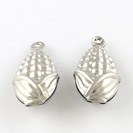 Tarnish Resistant Corn 201 Stainless Steel Pendants STAS-R075-13-1