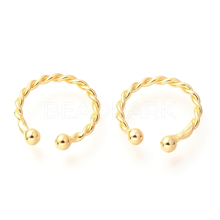 925 Sterling Silver Cuff Earrings EJEW-H124-10G-1