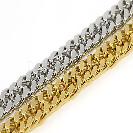 Fashionable 304 Stainless Steel Cuban Link Chain Bracelets STAS-A028-B064-1