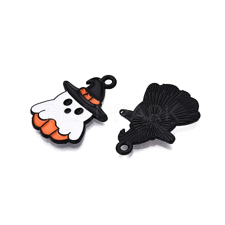 Halloween Theme Spray Painted Alloy Enamel Pendants ENAM-T020-09F-1
