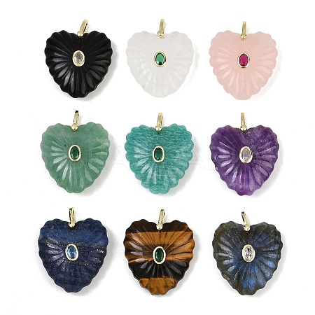 Natural & Synthetic Gemstone Carved Pendants G-C276-01G-M-1