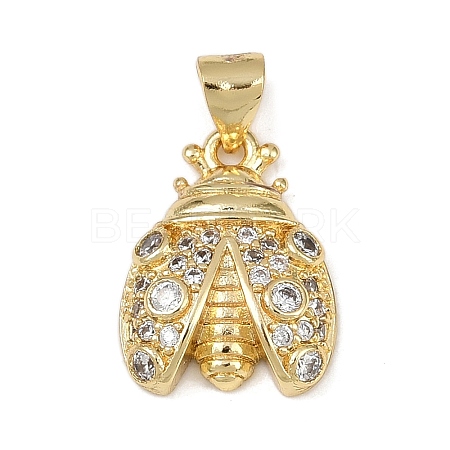 Brass Micro Pave Cubic Zirconia Pendants KK-A260-07E-G-1