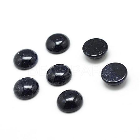 Synthetic Blue Goldstone Cabochons G-T020-6mm-27-1
