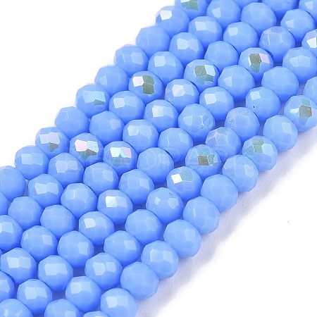 Electroplate Opaque Solid Color Glass Beads Strands EGLA-A044-P2mm-L17-1