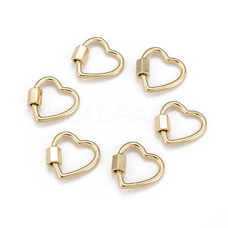 Brass Screw Carabiner Lock Charms KK-T047-04G-1