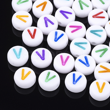 Initial Acrylic Beads X-OACR-E001-20V-1
