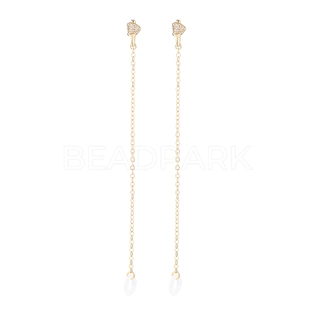 Creative Heart Cubic Zirconia Earring Strap EJEW-JE04691-1