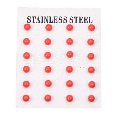 Tarnish Resistant 304 Stainless Steel Spray Painted Stud Earrings LS-EJEW-H353-07-C-1