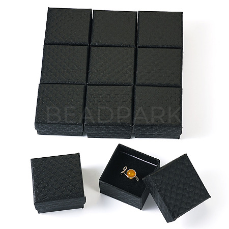 Rhombus Textured Cardboard Ring Gift Storage Boxes CON-TAC0001-07C-1
