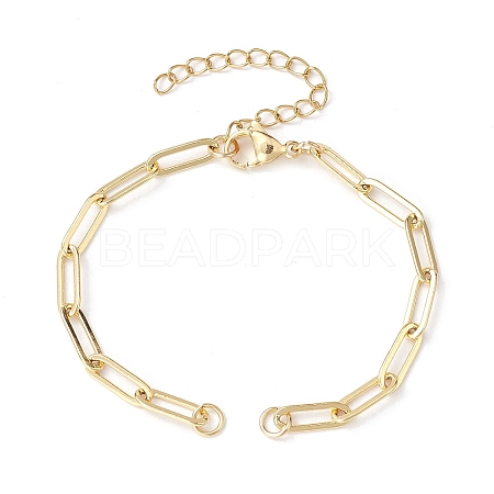 Brass Paperclip Chains Links Bracelet Making AJEW-JB01217-1
