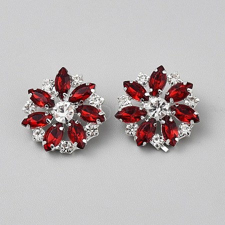 1-Hole Alloy Rhinestone Shank Buttons BUTT-WH0012-20-1