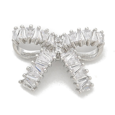 Rack Plating Brass Micro Pave Clear Cubic Zirconia Buttons KK-K293-07A-P-1