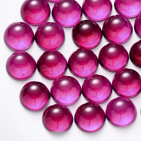 Transparent Spray Painted Glass Cabochons GLAA-S190-013C-G06-1