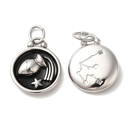 304 Stainless Steel Enamel Pendants STAS-A080-43P-10-1