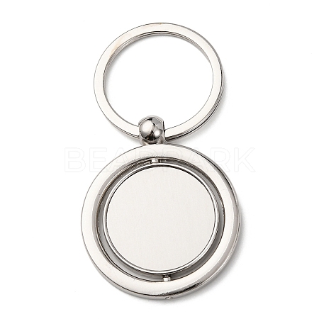 Rotatable Alloy Blank Keychain Cabochon Settings KEYC-F041-01P-1