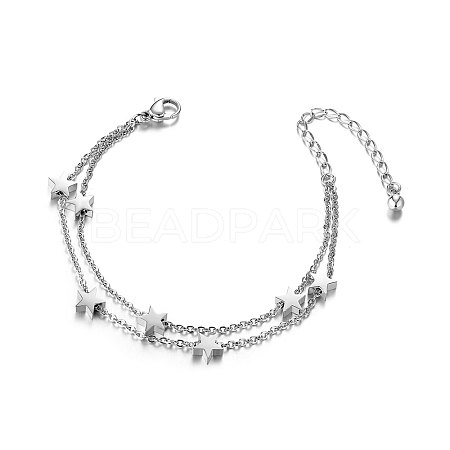 Trendy Stainless Steel Anklet JA42B-1