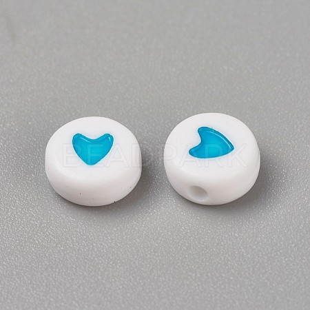 Acrylic Enamel Beads OACR-WH0003-04J-1