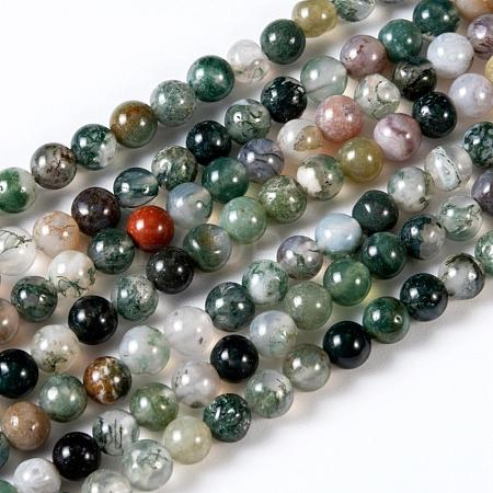 Round Natural Indian Agate Beads Strands G-S122-4mm-1