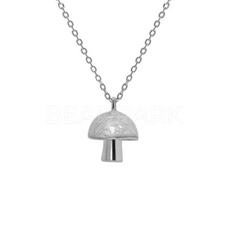 Anti-Tarnish 925 Sterling Silver Enamel Mushroom Pendant Necklaces JN1085B-1