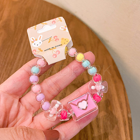 Adorable Pastel Acrylic Beaded Stretch Bracelets for Girl FS-WGCE8BF-07-1