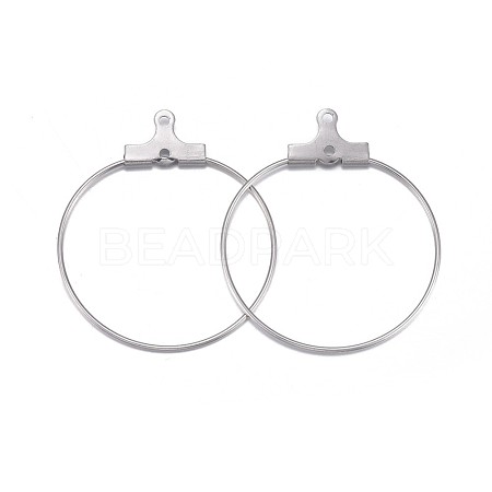 316 Surgical Stainless Steel Hoop Earring Findings STAS-P238-09P-02-1