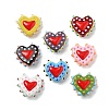 Painted Glass Beads Bumpy Beads Heart X-LAMP-V001-07-1
