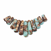 Assembled Bronzite and Synthetic Aqua Terra Jasper Beads Strands X-G-S326-005-1