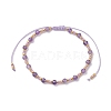 Adjustable Natural Amethyst & Glass Braided Bead Bracelet BJEW-JB10137-02-1