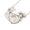 Alloy Snail with Mushroom Pendant Necklace with Resin Beaded NJEW-G056-03AS-2