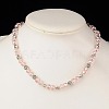 Glass Jewelry Sets: Stretchy Necklaces & Stretchy Bracelets & Earrings SJEW-JS00575-07-4