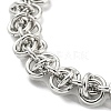 304 Stainless Steel Byzantine Chain Bracelet BJEW-C042-05P-2