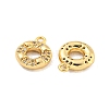 Brass Micro Pave Clear Cubic Zirconia Charms KK-G492-01G-2