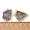 Raw Rough Natural Dyed Quartz Crystal Links Connector Charms G-K189-04LG-03-3