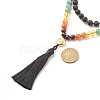 7 Chakra Buddhist Necklace NJEW-JN03895-03-5