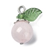 Natural Rose Quartz Fruit Pendants PALLOY-TA00077-01-2