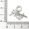 Brass Micro Pave Clear Cubic Zirconia European Dangle Charms KK-D502-13D-P-3