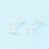 Tiny Hollow Heart 999 Fine Silver Stud Earrings EJEW-I260-36S-2